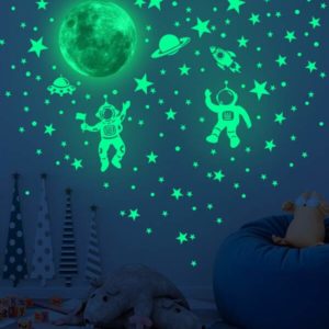 stickers fluorescents astronautes, étoiles, fusées, planètes boutique de l'espace mede